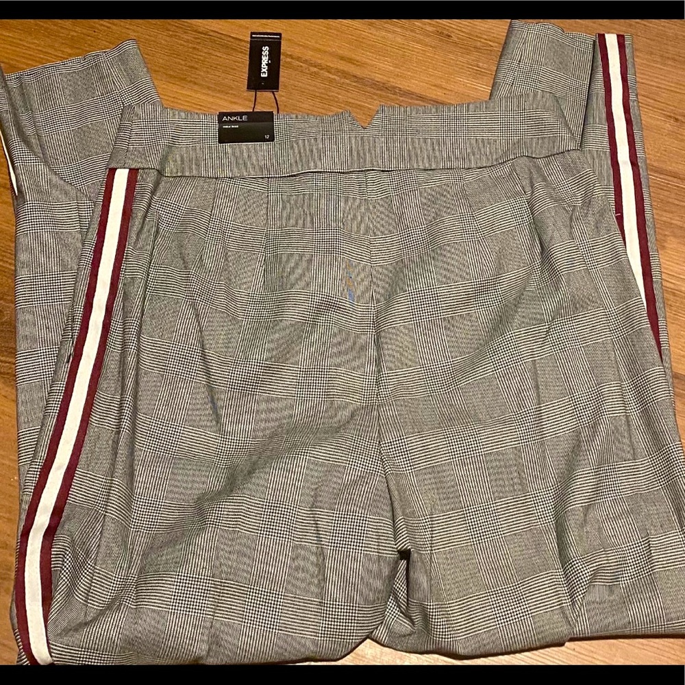 Express, ankle pants, black/white, side stripe